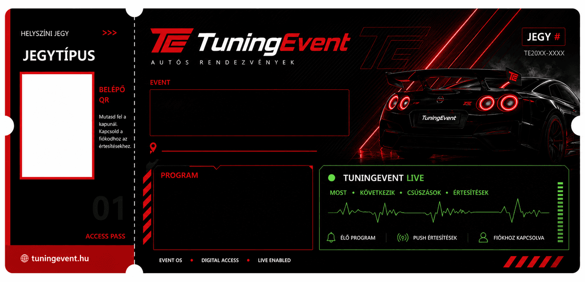 TuningEvent digitális jegyrendszer